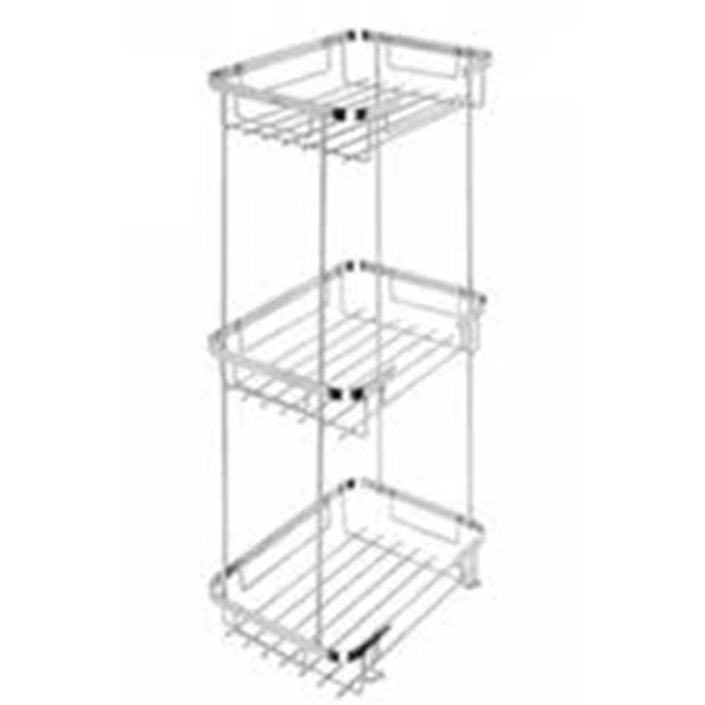 DORE METAL DİKDÖRTGEN 3 LÜ ŞAMPUANLIK